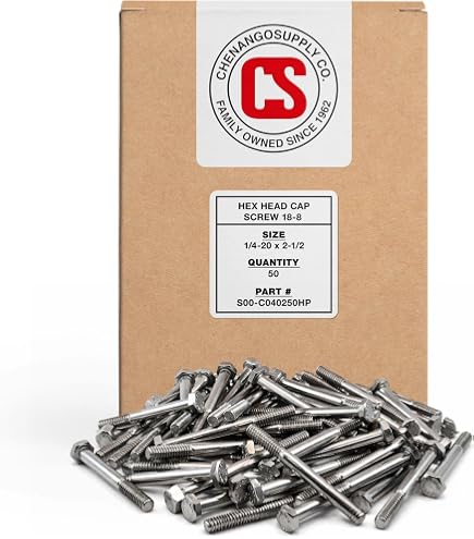 Chenango Supply 1/4-20 Stainless Steel Nylon Insert Lock Nuts